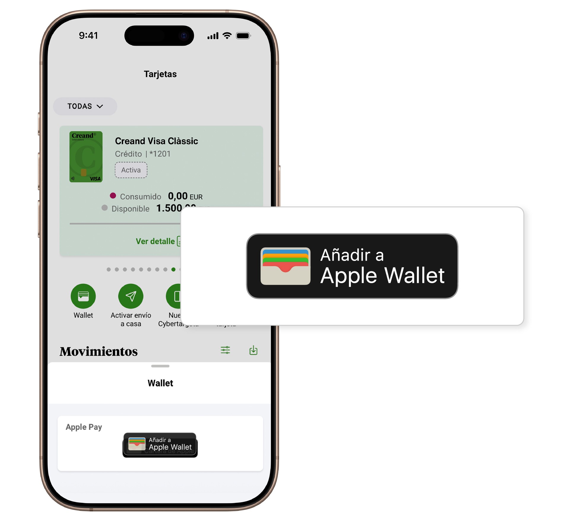 apple wallet creand visa